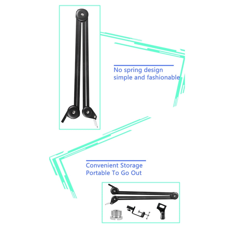 Support de microphone de bureau à bras articulé avec support rotatif à 360 degrés, GAZ-40P W, GAZ-40P B, GAZ-40 W, GAZ-40 B