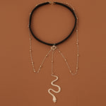 BT192-1 Accessoires de chaîne de corps longue élastique serpent, BT192-1(Or), BT192-1(Argent)