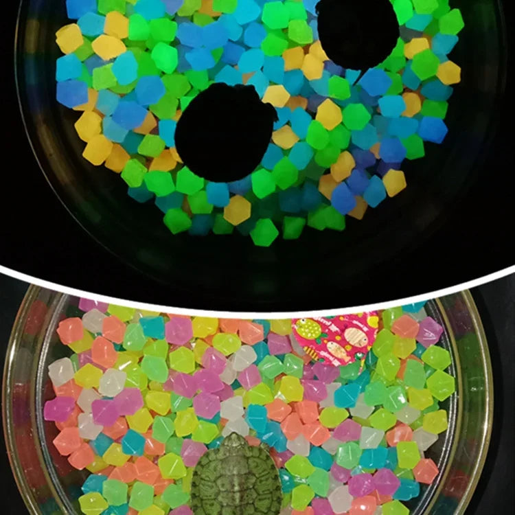 Pierre rhomboïde lumineuse en résine pour paysage d'aquarium de jardin, Couleurs mélangées, Bleu, Cyan, Vert, Blanc, Violet, Jaune, Rouge
