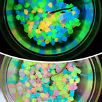 Pierre rhomboïde lumineuse en résine pour paysage d'aquarium de jardin, Couleurs mélangées, Bleu, Cyan, Vert, Blanc, Violet, Jaune, Rouge
