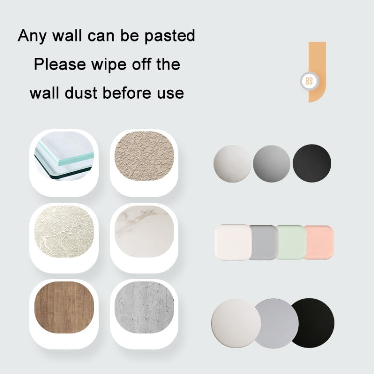 Tampon en silicone anti-collision silencieux pour poignée de porte, taille : 5 cm rond noir, 5 cm rond vert, 4,5 cm carré gris, 4,5 cm carré rose, 4,5 cm carré vert, 4,5 cm carré blanc, 4,5 cm carré noir