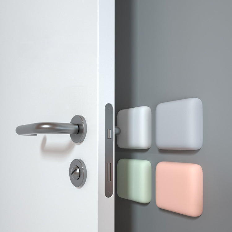 Tampon en silicone anti-collision silencieux pour poignée de porte, taille : 5 cm rond noir, 5 cm rond vert, 4,5 cm carré gris, 4,5 cm carré rose, 4,5 cm carré vert, 4,5 cm carré blanc, 4,5 cm carré noir
