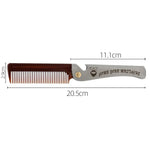 Peigne Pliant Huile Tête Barbe Coiffant, Plaquage Gris, Ambre