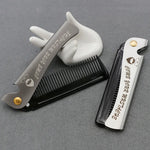 Peigne Pliant Huile Tête Barbe Coiffant, Plaquage Gris, Ambre