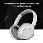 2 paires de coussinets d'écouteurs en cuir protéiné pour Audio-Technica ATH-SR30BT, cuir protéiné noir