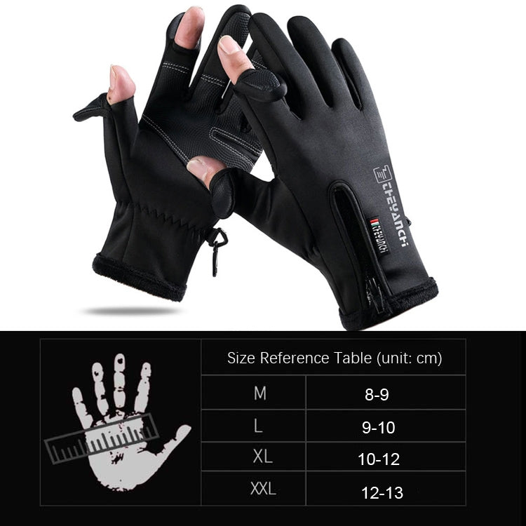 Gants chauds de sport de plein air pour l'équitation, gants de pêche sans doigts à écran tactile, M, L, XL, XXL