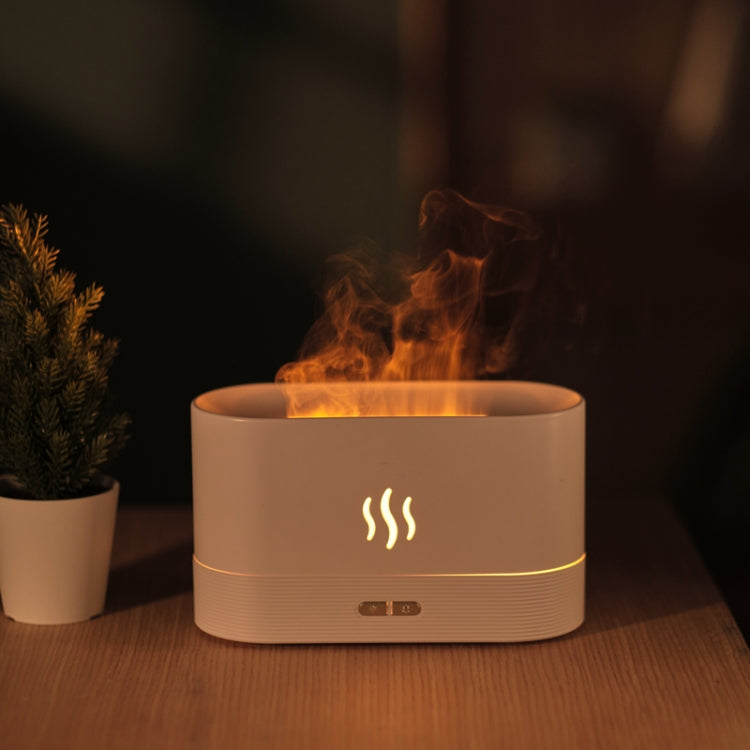 Diffuseur d'arômes flamme, veilleuse et humidificateur, Monochrome (Blanc), Monochrome (Noir)