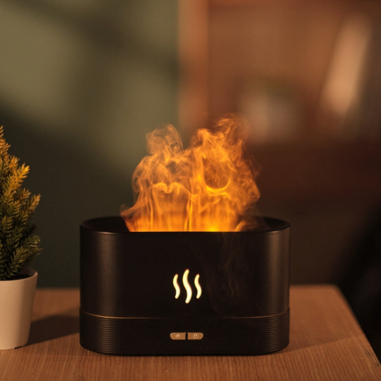 Diffuseur d'arômes flamme, veilleuse et humidificateur, Monochrome (Blanc), Monochrome (Noir)