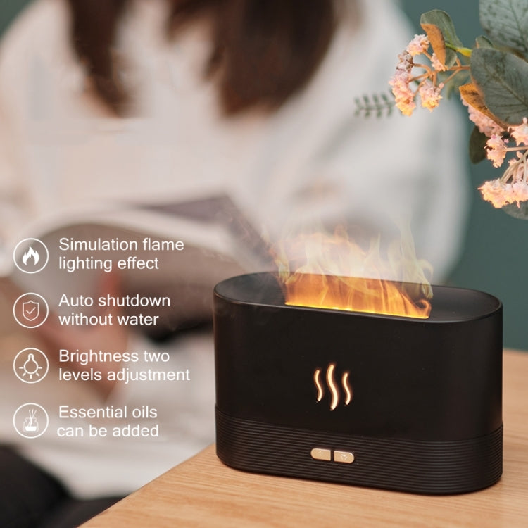 Diffuseur d'arômes flamme, veilleuse et humidificateur, Monochrome (Blanc), Monochrome (Noir)