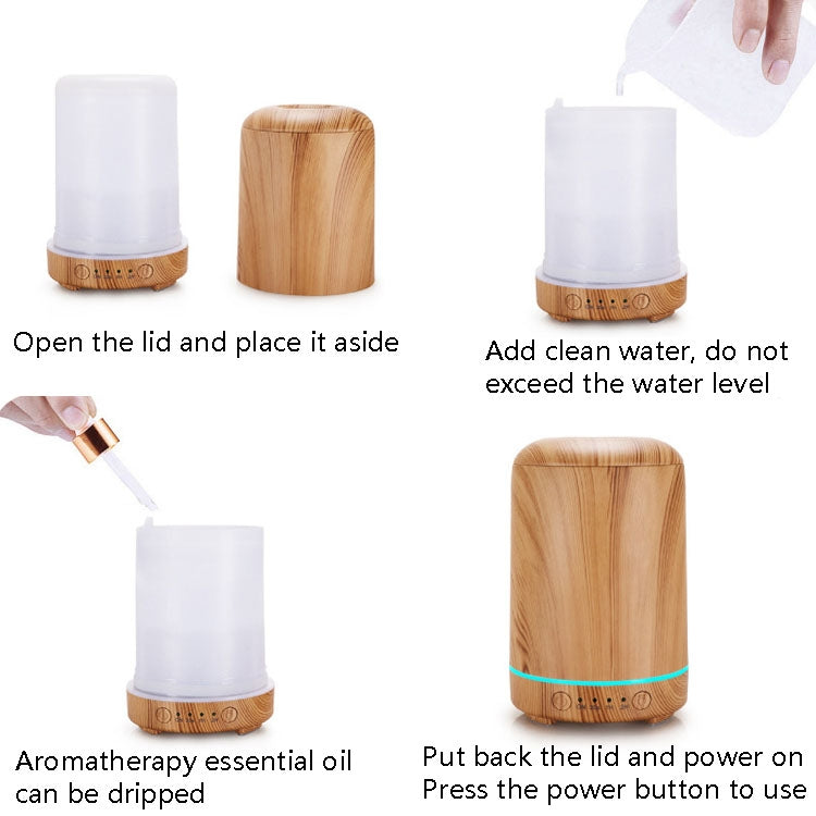 STB-105 Purificateur d'air USB d'aromathérapie à grain de bois, grain de bois clair, grain de bois foncé