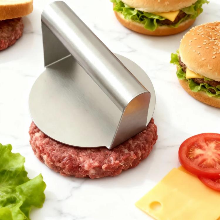 Presse à viande manuelle pour hamburgers en acier inoxydable, Spécification : Circulaire, Circulaire, Carré