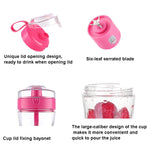 Tasse de jus de presse-agrumes électrique à 6 lames, noir, blanc, jaune, violet, vert, bleu, bleu foncé, rouge rosé
