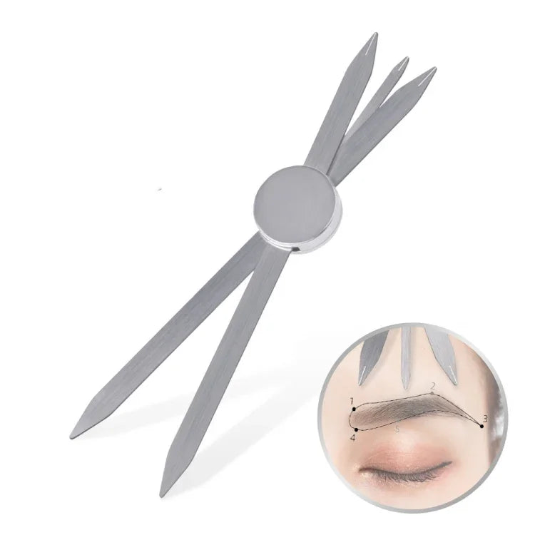 Règle de mesure de tatouage de sourcil à positionnement trois points, argent, or, noir