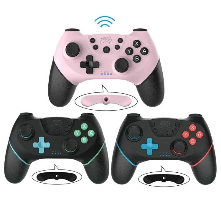 Manette de jeu Bluetooth sans fil avec programmation de macros pour Switch Pro, bleu gauche vert droit
