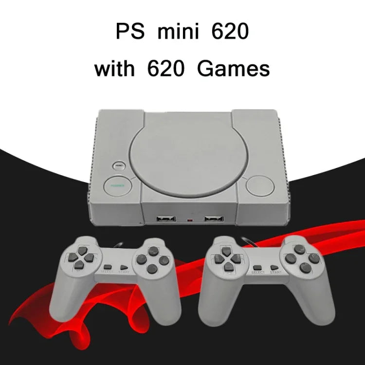 Console de jeu TV 8 bits mini double joueurs intégrée 620 jeux, PS1 mini (prise EU)