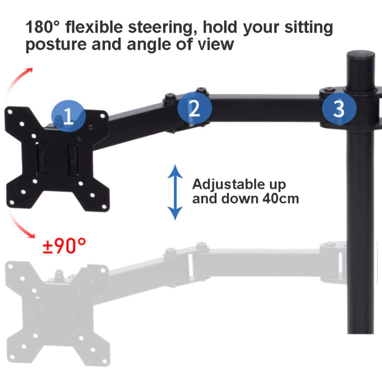 Support de levage de moniteur de bureau, support de bureau à double écran, pince de table à double écran, support de bureau à quatre écrans, pince de table à quatre écrans