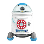 Tirelire Cochon Fusée avec Mot de Passe Empreinte Digitale, Blanc, Bleu, Rouge