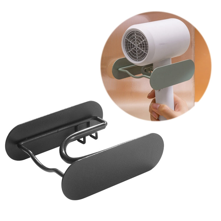 Sèche-cheveux de salle de bain sans poinçonnage, support en fer, marron, vert, noir