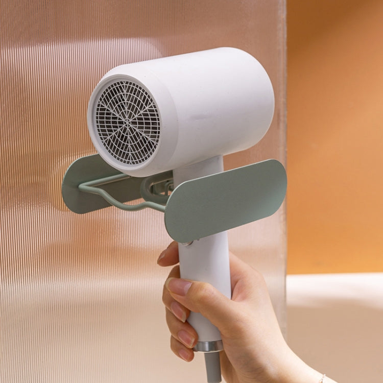 Sèche-cheveux de salle de bain sans poinçonnage, support en fer, marron, vert, noir