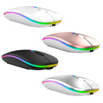 C7002 Souris sans fil lumineuse colorée 4 boutons 2400 DPI, 2.4G Blanc, 2.4G Or Rose, 2.4G Noir, 2.4G Gris Argenté, Double mode Blanc, Double mode Noir, Double mode Argent, Double mode Or