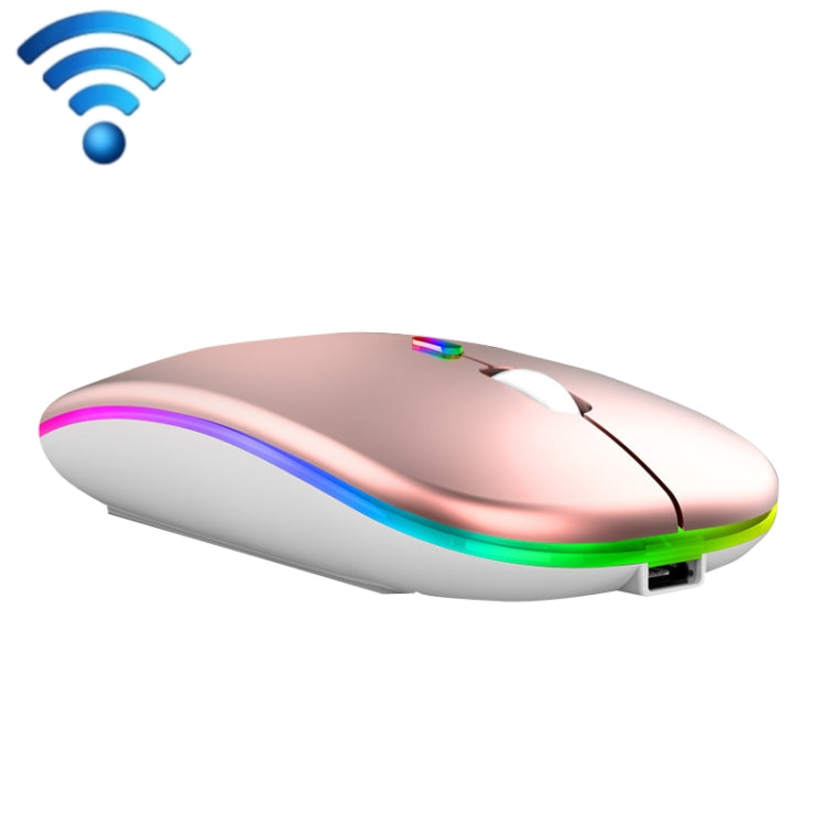 C7002 Souris sans fil lumineuse colorée 4 boutons 2400 DPI, 2.4G Blanc, 2.4G Or Rose, 2.4G Noir, 2.4G Gris Argenté, Double mode Blanc, Double mode Noir, Double mode Argent, Double mode Or