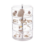 Boîte à Bijoux Transparente Rotative à 4 Niveaux Support de Rangement de Bureau