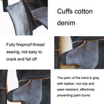 1 paire de gants de soudure en cuir de vache résistants aux coupures pour jardinage extérieur, longueur 35 cm, 40 cm
