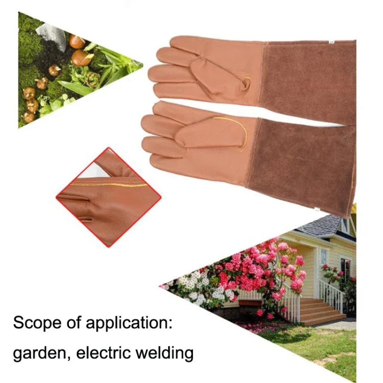 1 paire de gants de jardinage en cuir anti-coupures à motifs floraux, Taille : S, M, L, XL