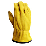 1 paire de gants de jardinage résistants à l'usure en cuir de vache JJ-1011, tailles : M, L, XL