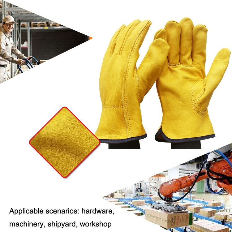 1 paire de gants de jardinage résistants à l'usure en cuir de vache JJ-1011, tailles : M, L, XL