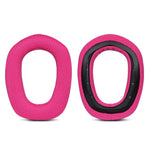 2 coussinets d'oreille en éponge pour Logitech G435, cache-oreilles rose rouge, cache-oreilles bleu, bandeau noir, bandeau violet, bandeau bleu