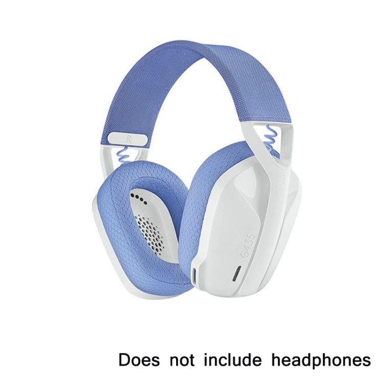 2 coussinets d'oreille en éponge pour Logitech G435, cache-oreilles rose rouge, cache-oreilles bleu, bandeau noir, bandeau violet, bandeau bleu