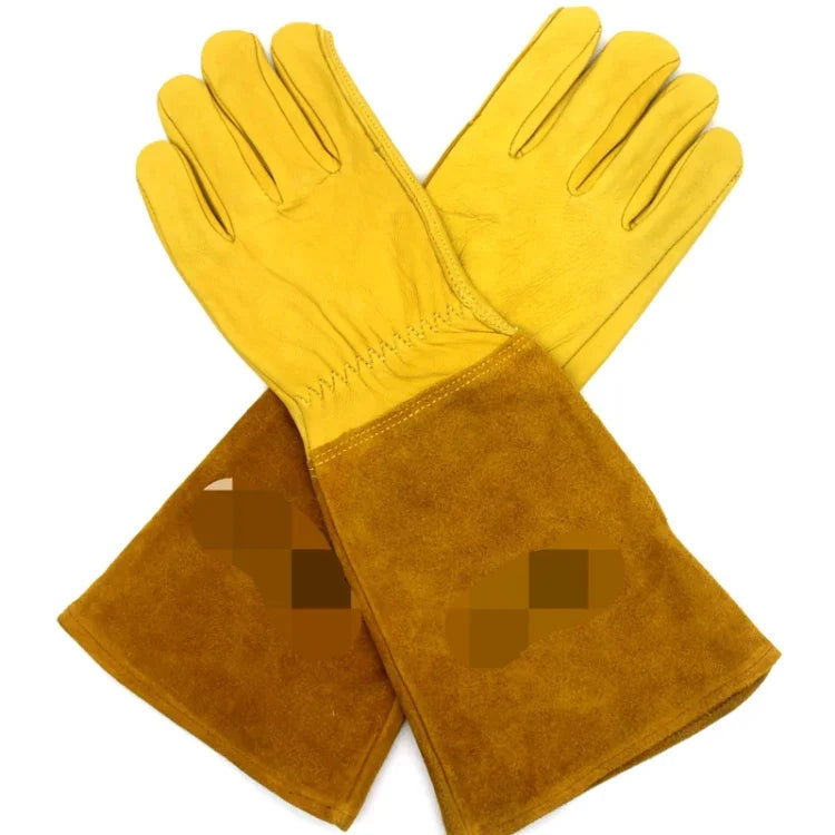 1 paire de gants de jardin JJ-GD305 en cuir véritable, résistants aux coupures et aux perforations, taille : S, M, L, XL