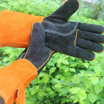 1 Paire de Gants de Soudure JJ-S2011 en Cuir Véritable Anti-Coupure pour Jardin Extérieur, JJ-S2011