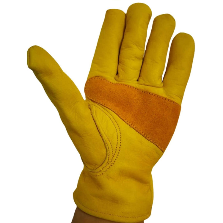 1 paire de gants de sécurité de travail en cuir véritable pour jardinage extérieur JJ-1004, tailles S, M, L, XL