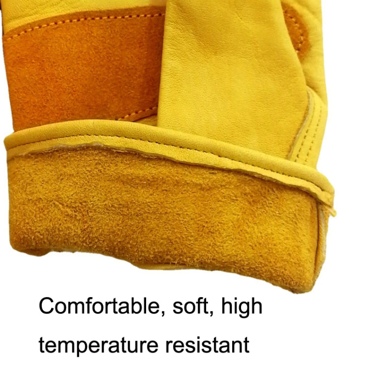 1 paire de gants de sécurité de travail en cuir véritable pour jardinage extérieur JJ-1004, tailles S, M, L, XL