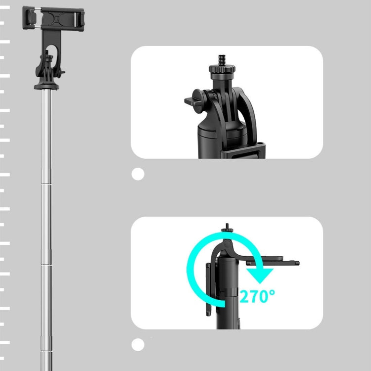 Perche à selfie Bluetooth sans fil avec support télescopique pour live, Spécification : Q05 (noir), Q05S (noir avec lumière de remplissage)