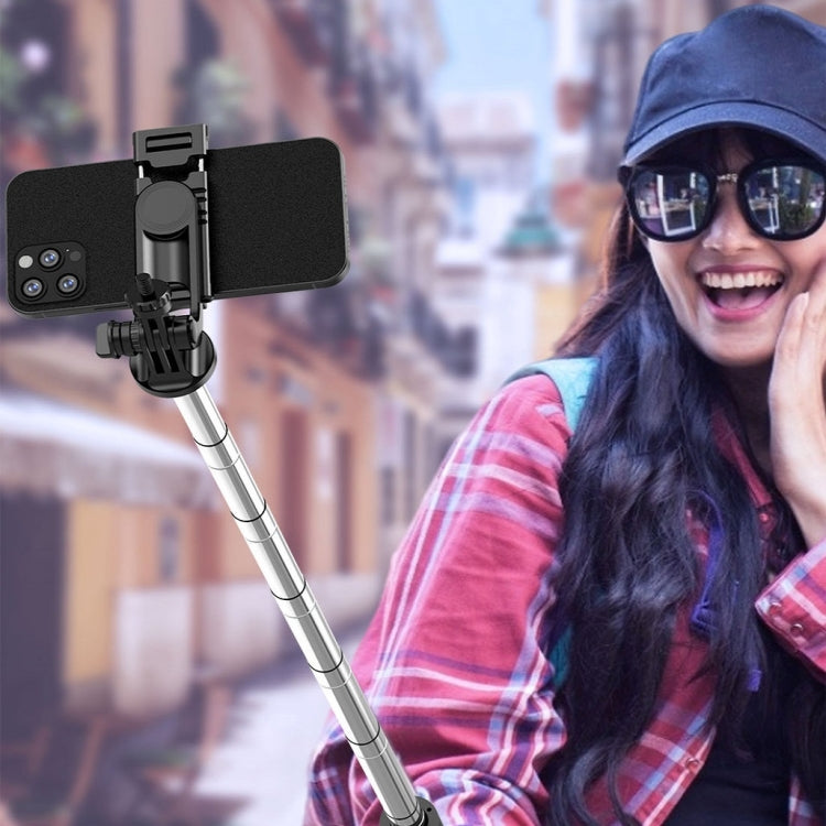 Perche à selfie Bluetooth sans fil avec support télescopique pour live, Spécification : Q05 (noir), Q05S (noir avec lumière de remplissage)