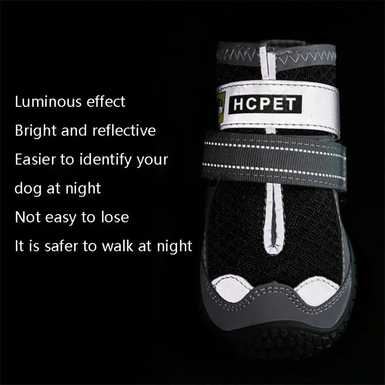 Lot de 4 chaussures pour chien en filet respirant HCPET, n° 1 (4 cm), n° 2 (4,5 cm), n° 3 (5 cm), n° 4 (5,5 cm), n° 5 (6 cm), n° 6 (6,5 cm), n° 7 (7 cm), n° 8 (7,5 cm)