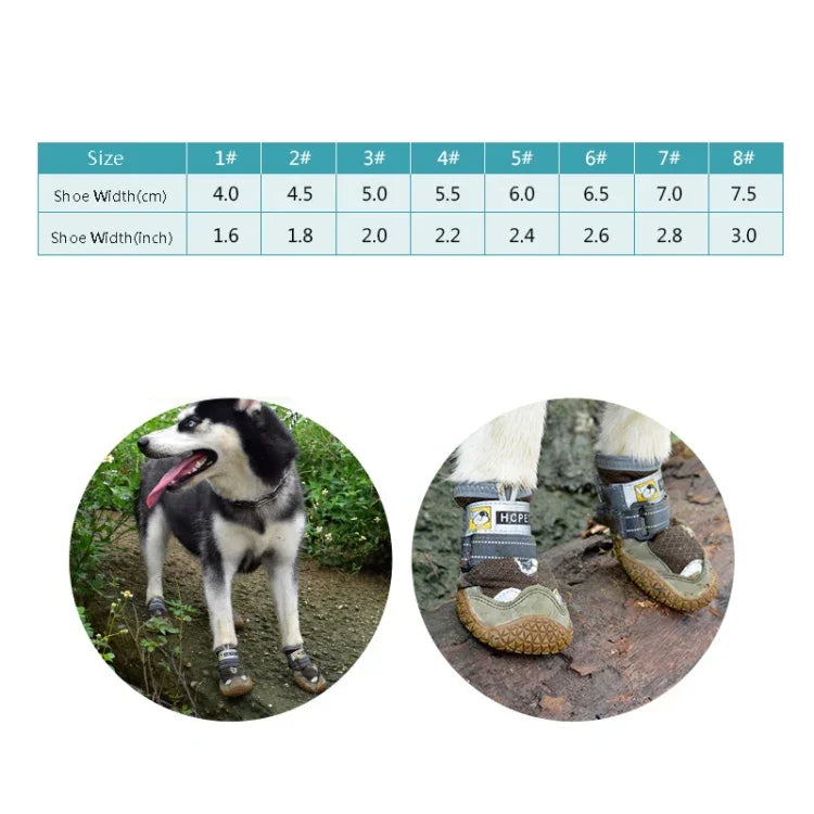 Lot de 4 chaussures pour chien en filet respirant HCPET, n° 1 (4 cm), n° 2 (4,5 cm), n° 3 (5 cm), n° 4 (5,5 cm), n° 5 (6 cm), n° 6 (6,5 cm), n° 7 (7 cm), n° 8 (7,5 cm)