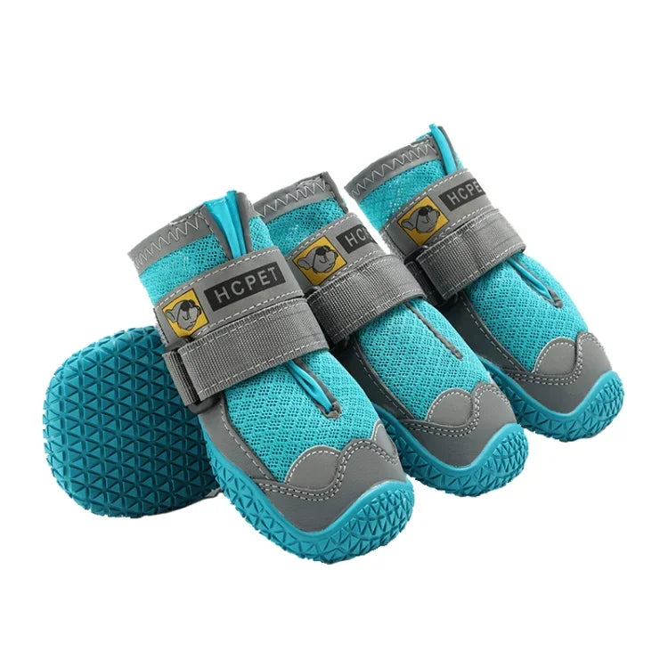 Lot de 4 chaussures pour chien en filet respirant HCPET, n° 1 (4 cm), n° 2 (4,5 cm), n° 3 (5 cm), n° 4 (5,5 cm), n° 5 (6 cm), n° 6 (6,5 cm), n° 7 (7 cm), n° 8 (7,5 cm)