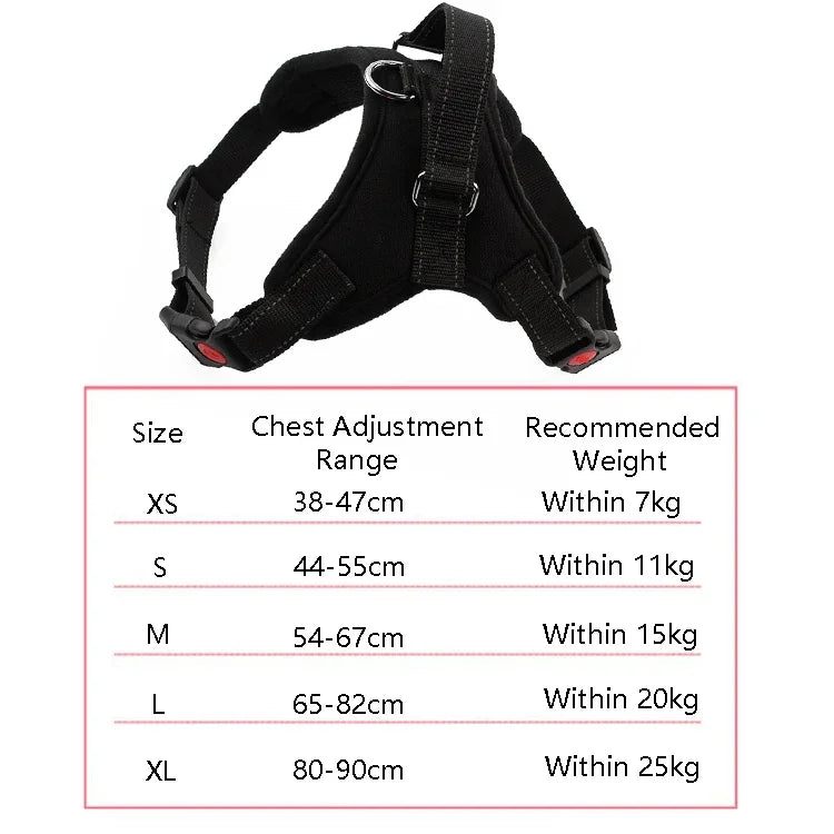 Sangle de poitrine réglable pour chien K9, Taille : XS, S, M