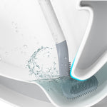 Brosse de toilette Golf avec base étanche à ouverture et fermeture automatiques, blanc, bleu, noir, vert
