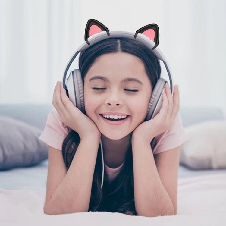 T6 Décoration Oreilles de Chat Mignonnes pour Casque, Noir, Blanc