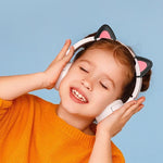 T6 Décoration Oreilles de Chat Mignonnes pour Casque, Noir, Blanc
