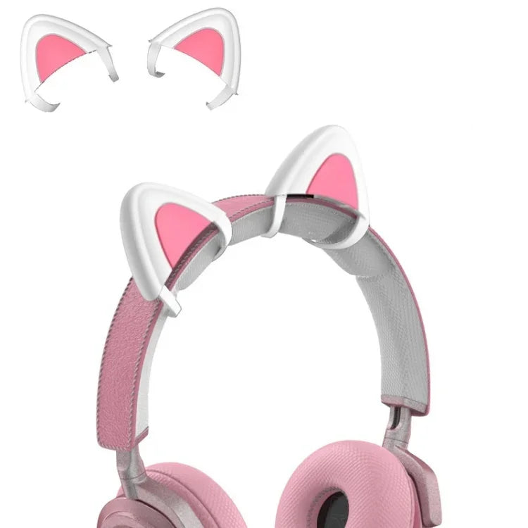 T6 Décoration Oreilles de Chat Mignonnes pour Casque, Noir, Blanc