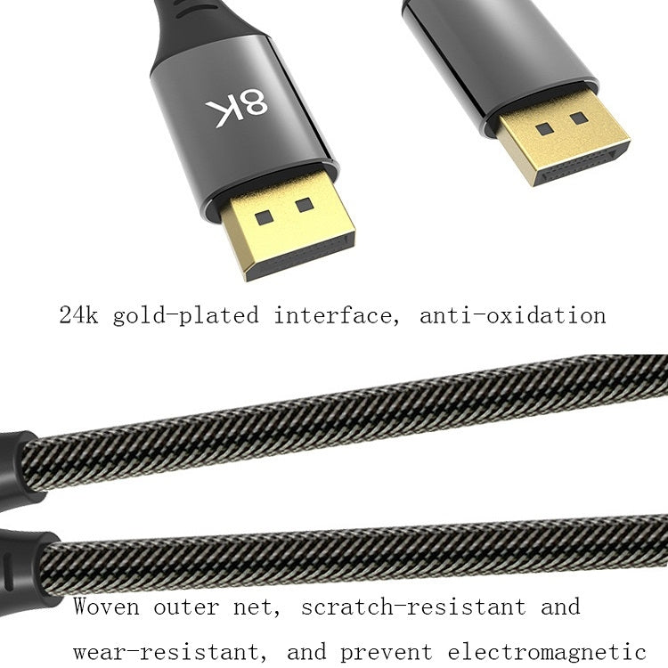Câble DisplayPort mâle à mâle version 1.4 8K DP, 0,5 m, 1 m, 1,5 m, 2 m, 3 m, 5 m, 7 m, 10 m