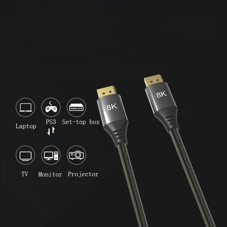 Câble DisplayPort mâle à mâle version 1.4 8K DP, 0,5 m, 1 m, 1,5 m, 2 m, 3 m, 5 m, 7 m, 10 m