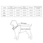 BL-683 Vêtements réfléchissants pour chien, chauds, tailles XL, XXL, XXXL
