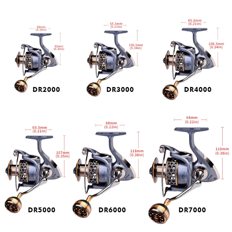 Moulinet de pêche PROBEROS en fil métallique, Modèles : DR2000, DR3000, DR4000, DR5000, DR6000, DR7000